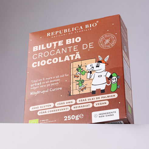Bilute Bio crocante de ciocolata FARA GLUTEN Republica BIO, bio, 250 g